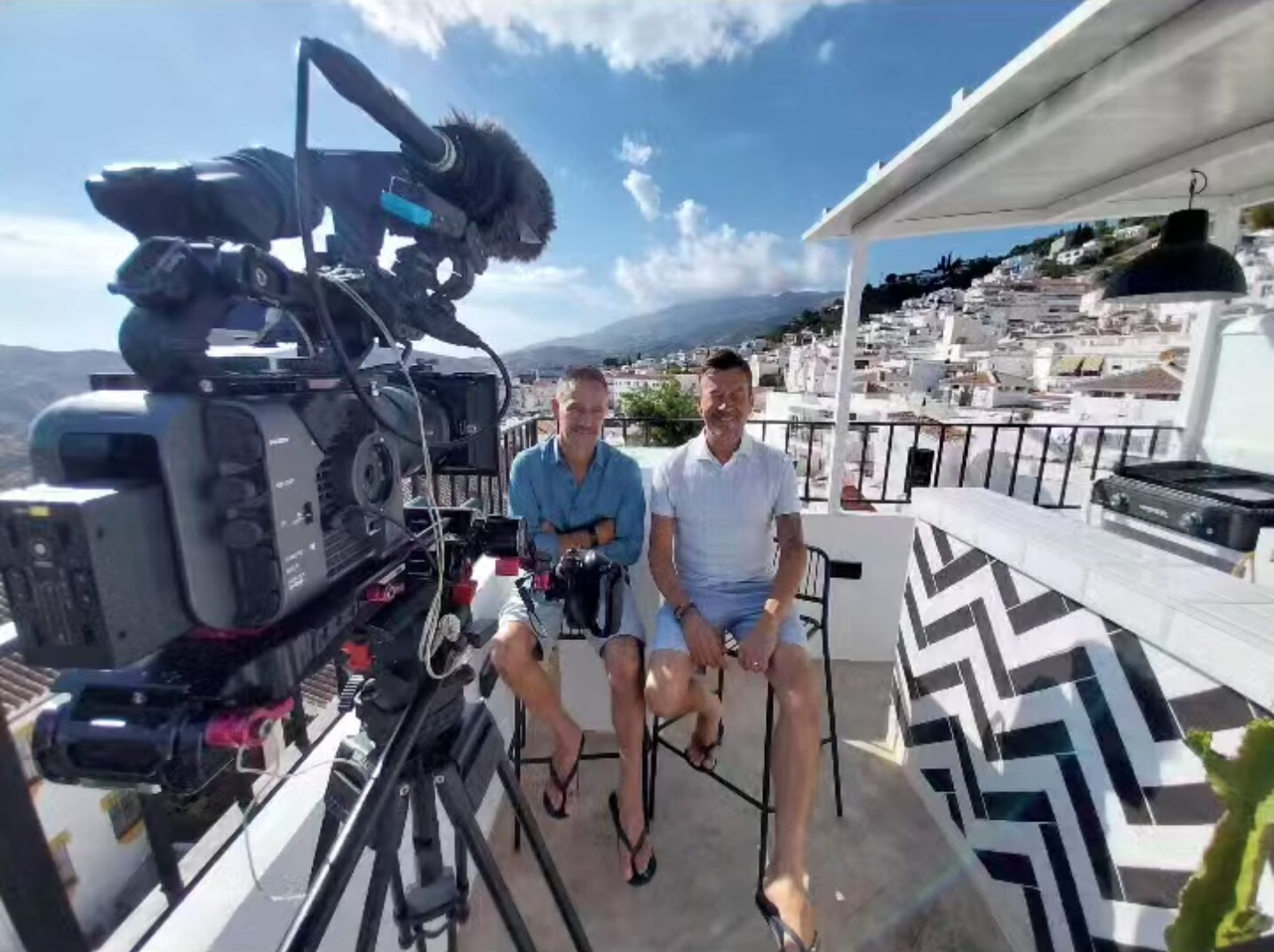 Ian and Anthony during filming for Channel 4's A New Life in the Sun.